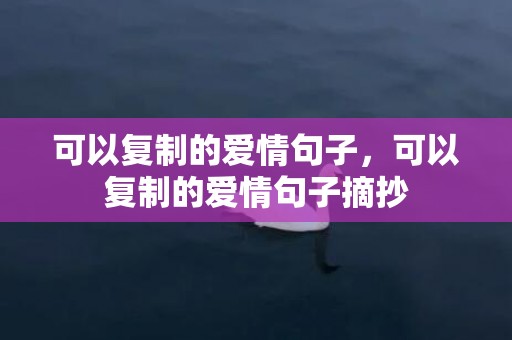 可以复制的爱情句子，可以复制的爱情句子摘抄