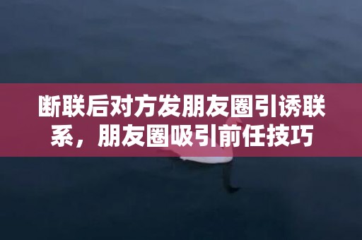 断联后对方发朋友圈引诱联系，朋友圈吸引前任技巧