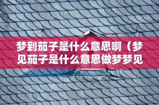 梦到茄子是什么意思啊（梦见茄子是什么意思做梦梦见茄子是什么意思）