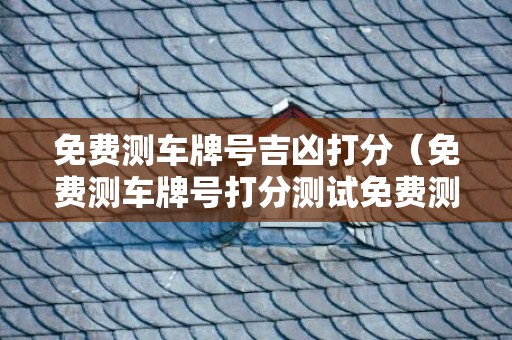 免费测车牌号吉凶打分（免费测车牌号打分测试免费测车牌号打分测试汉程）