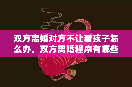 双方离婚对方不让看孩子怎么办，双方离婚程序有哪些规定呢