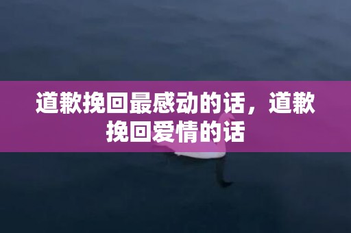 道歉挽回最感动的话，道歉挽回爱情的话