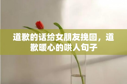 道歉的话给女朋友挽回，道歉暖心的哄人句子