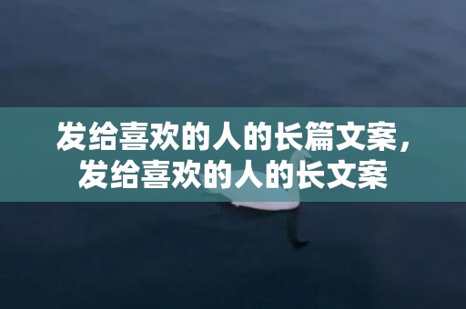 发给喜欢的人的长篇文案，发给喜欢的人的长文案