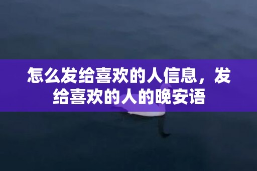 怎么发给喜欢的人信息，发给喜欢的人的晚安语