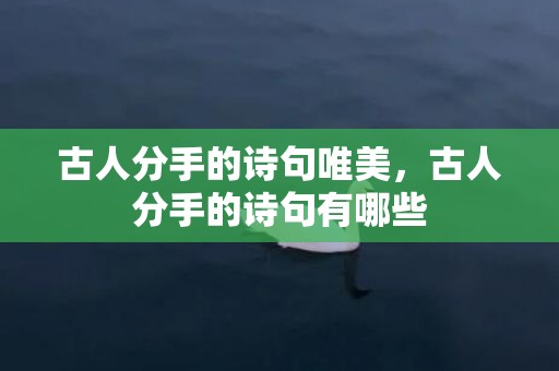 古人分手的诗句唯美，古人分手的诗句有哪些