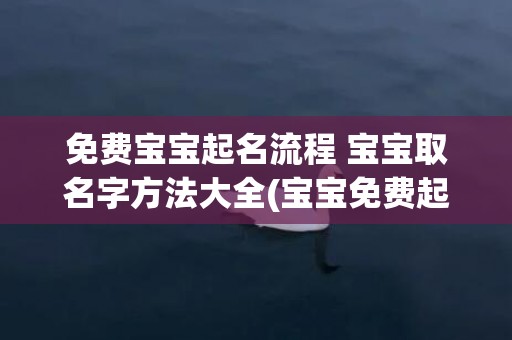 免费宝宝起名流程 宝宝取名字方法大全(宝宝免费起名软件)