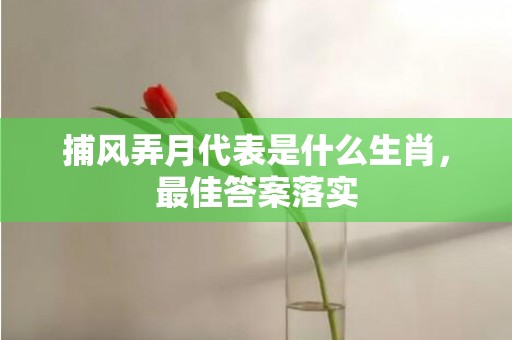 捕风弄月代表是什么生肖，最佳答案落实