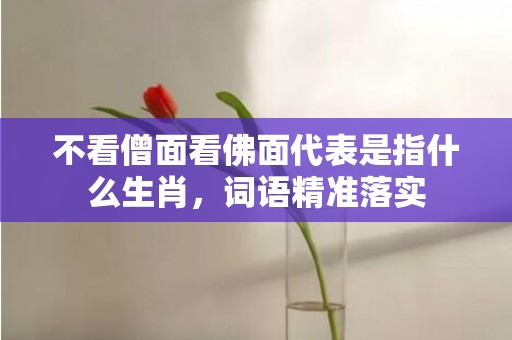 不看僧面看佛面代表是指什么生肖，词语精准落实