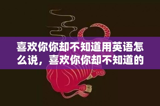 喜欢你你却不知道用英语怎么说，喜欢你你却不知道的说说