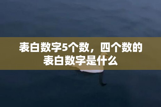 表白数字5个数，四个数的表白数字是什么