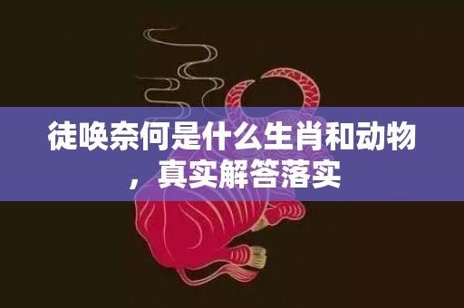 徒唤奈何是什么生肖和动物，真实解答落实