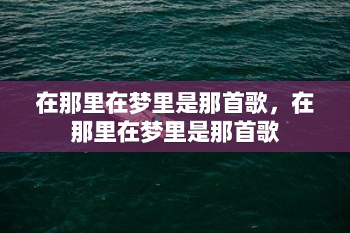 在那里在梦里是那首歌，在那里在梦里是那首歌