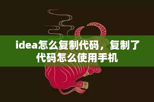 idea怎么复制代码，复制了代码怎么使用手机