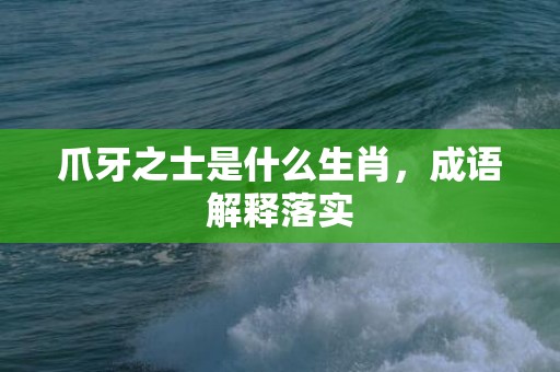 爪牙之士是什么生肖，成语解释落实