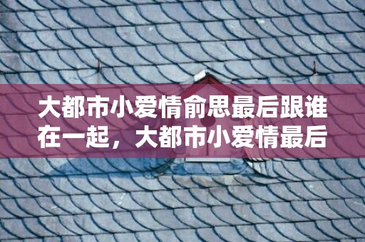 大都市小爱情俞思最后跟谁在一起，大都市小爱情最后结局