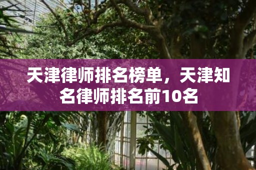 天津律师排名榜单，天津知名律师排名前10名