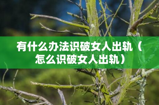 有什么办法识破女人出轨（怎么识破女人出轨）