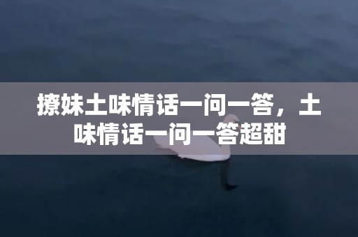 撩妹土味情话一问一答，土味情话一问一答超甜