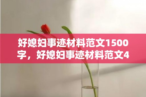 好媳妇事迹材料范文1500字，好媳妇事迹材料范文4篇