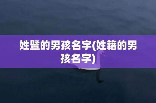 姓暨的男孩名字(姓籍的男孩名字)