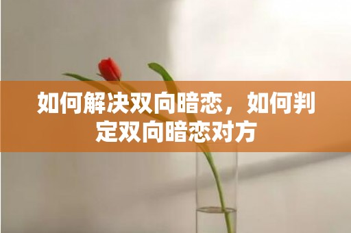 如何解决双向暗恋，如何判定双向暗恋对方