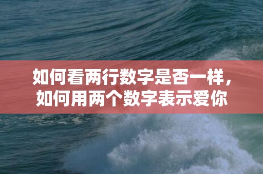 如何看两行数字是否一样，如何用两个数字表示爱你