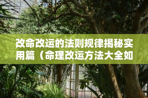 改命改运的法则规律揭秘实用篇（命理改运方法大全如何改变命理和运势）