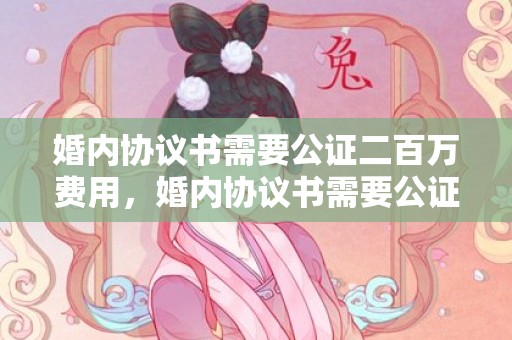 婚内协议书需要公证二百万费用，婚内协议书需要公证吗