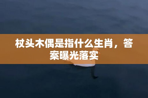 杖头木偶是指什么生肖，答案曝光落实