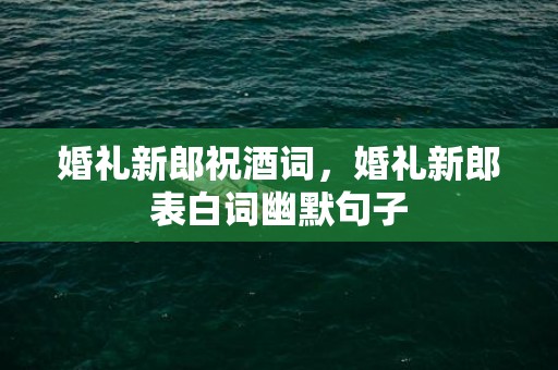 婚礼新郎祝酒词，婚礼新郎表白词幽默句子