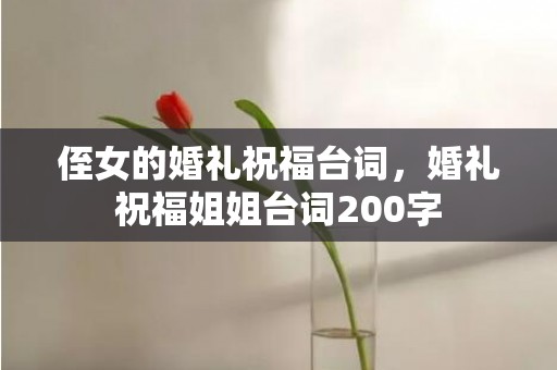 侄女的婚礼祝福台词，婚礼祝福姐姐台词200字