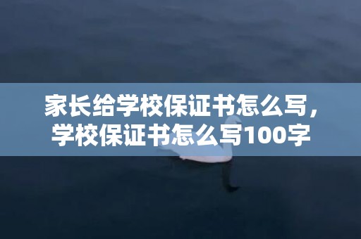 家长给学校保证书怎么写，学校保证书怎么写100字