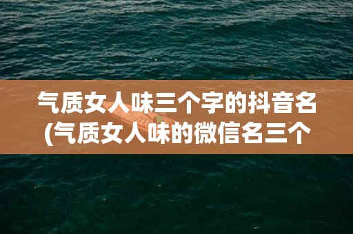 气质女人味三个字的抖音名(气质女人味的微信名三个字)