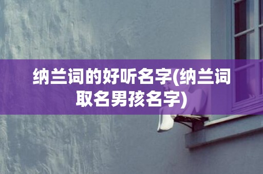 纳兰词的好听名字(纳兰词取名男孩名字)