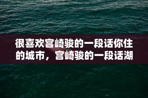 很喜欢宫崎骏的一段话你住的城市，宫崎骏的一段话湖是湖