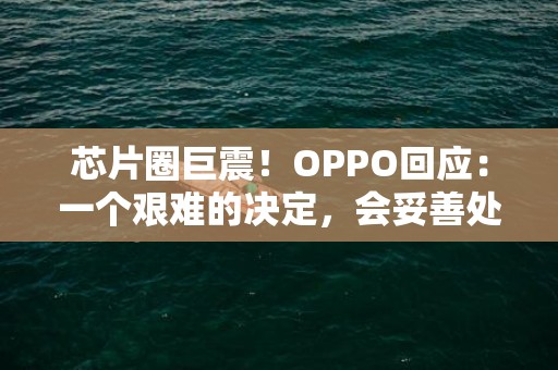 芯片圈巨震！OPPO回应：一个艰难的决定，会妥善处理相关事宜