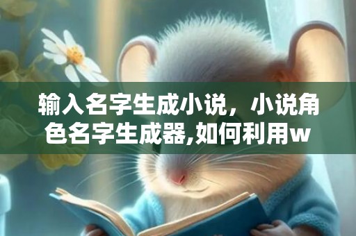 输入名字生成小说，小说角色名字生成器,如何利用word随机取名字？