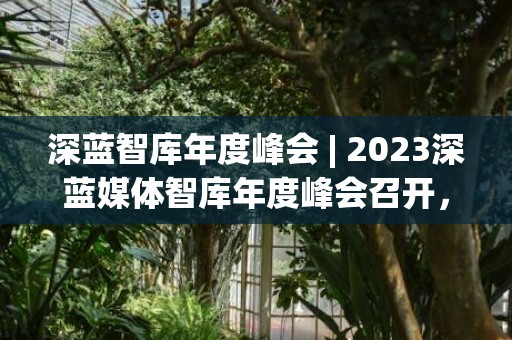 深蓝智库年度峰会 | 2023深蓝媒体智库年度峰会召开，行业大咖齐聚“深蓝”，共话高质量发展与品牌创新