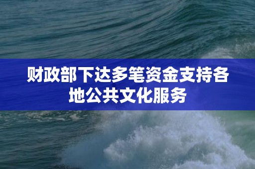 财政部下达多笔资金支持各地公共文化服务