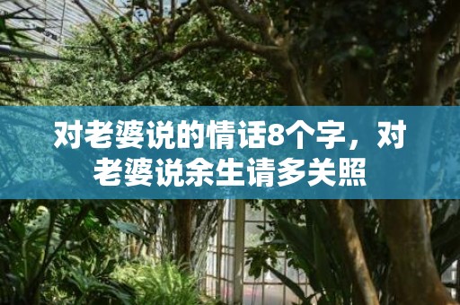 对老婆说的情话8个字，对老婆说余生请多关照