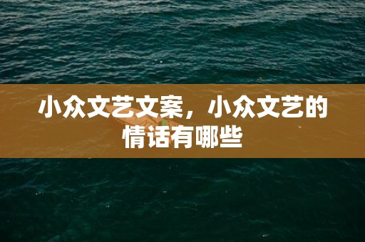 小众文艺文案，小众文艺的情话有哪些