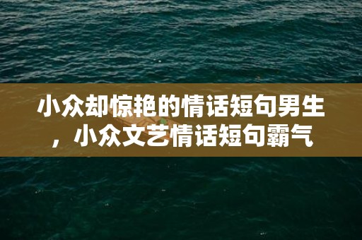 小众却惊艳的情话短句男生，小众文艺情话短句霸气