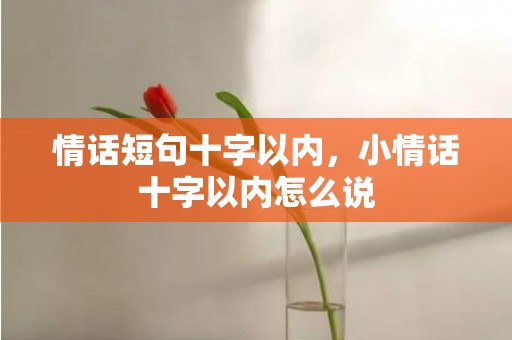 情话短句十字以内，小情话十字以内怎么说