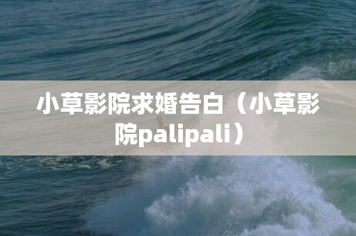 小草影院求婚告白（小草影院palipali）