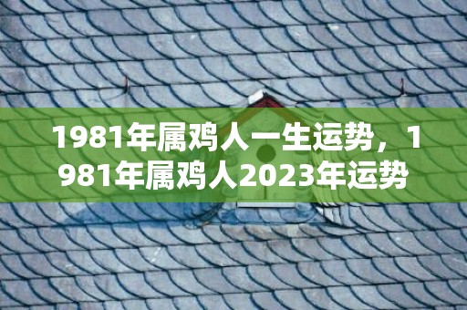 1981年属鸡人一生运势，1981年属鸡人2023年运势及运程男 事业财运有虾滑需小心维护