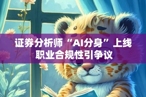 证券分析师“AI分身”上线 职业合规性引争议