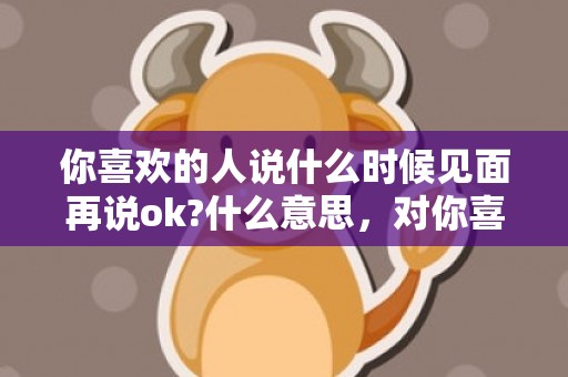 你喜欢的人说什么时候见面再说ok?什么意思，对你喜欢的人说什么话