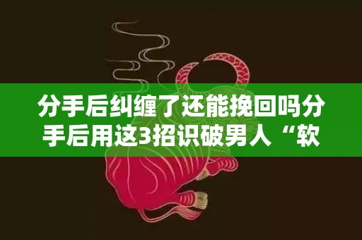 分手后纠缠了还能挽回吗分手后用这3招识破男人“软肋”