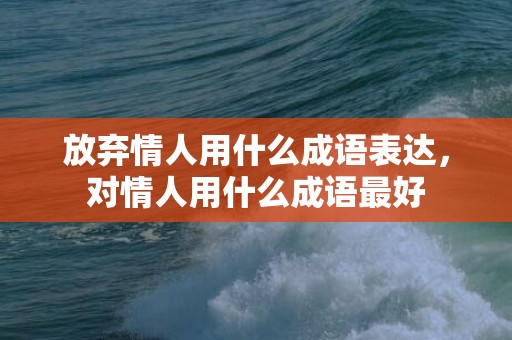 放弃情人用什么成语表达，对情人用什么成语最好